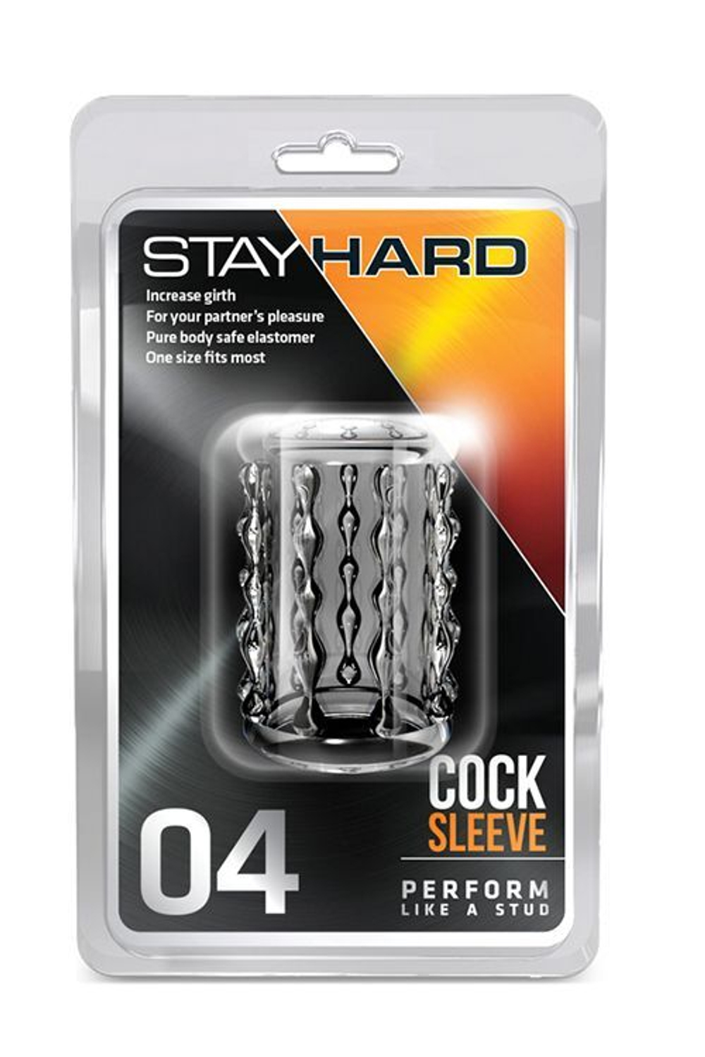 Прозрачная насадка с бороздками STAY HARD COCK SLEEVE 04 CLEAR (Цвет: прозрачный)