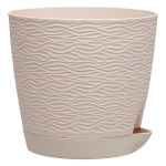 Кашпо для цветов пластиковое 1,5л d-14 см «Блюз» с поддоном Пудровый
