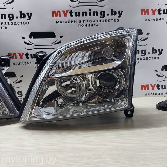Передние фары angel eyes chrome для Opel Vectra C