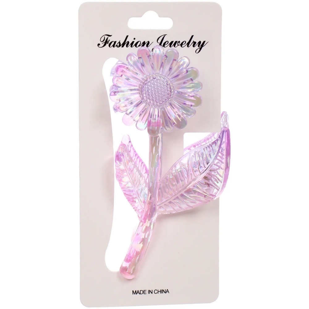 Заколка-краб для волос «Мон Пион», подсолнух, микс 6 цветов, 11см (Блистер)