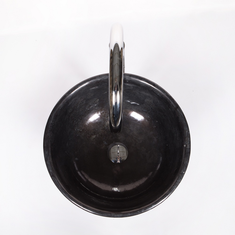 Раковина напольная из мрамора Pedestal Dandang Grey/Black MN-03218 (40*40*90 см)