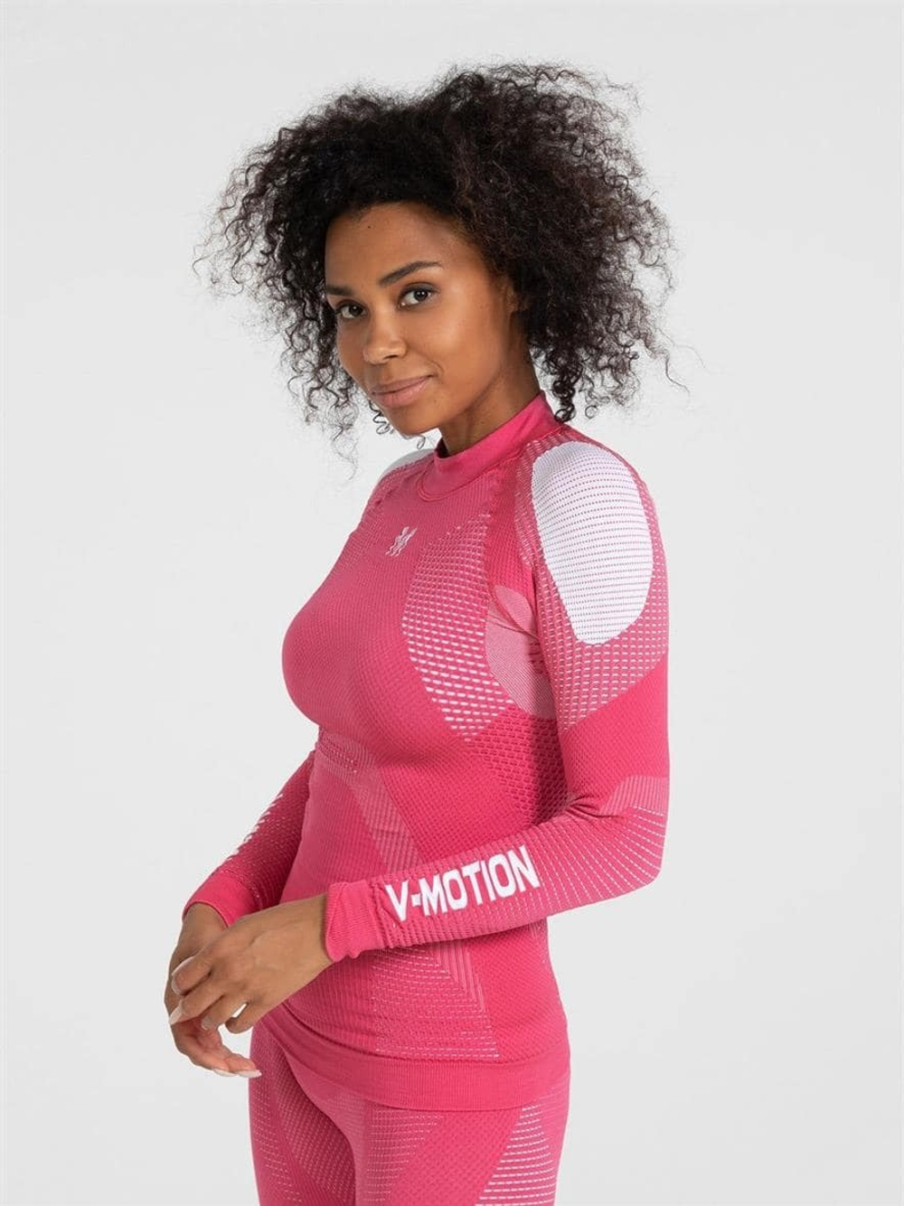 Термолонгслив женский ALPINESPORTS V-MOTION розовый