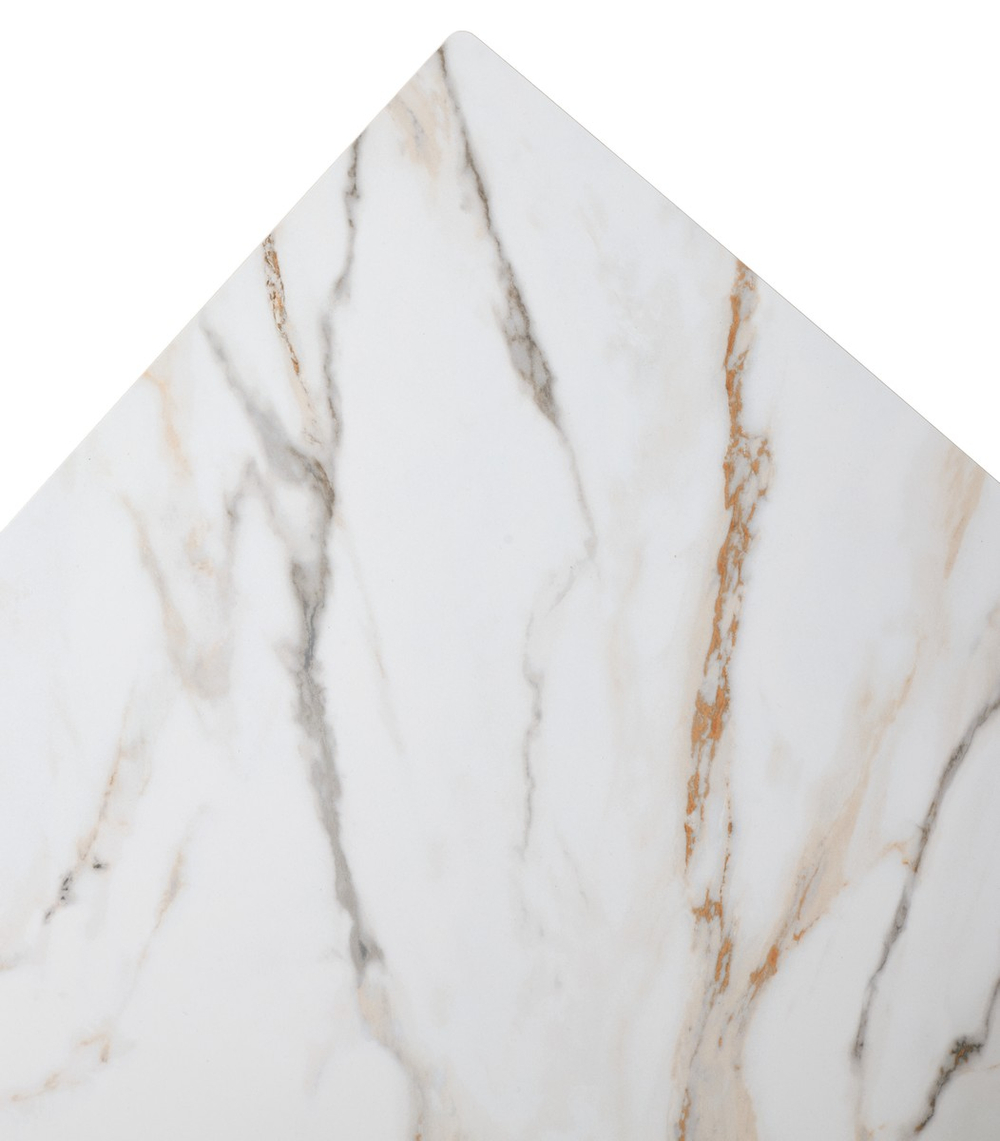 Стол М-City DISAUR Бэтис (Betis) 180 Мрамор (Matte Gilded White Solid Ceramic), Орех (Walnut)