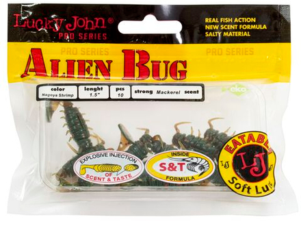 Виброхвосты съедобные искусственные LJ Pro Series ALIEN BUG 1,5in (03.81)/085 10шт.