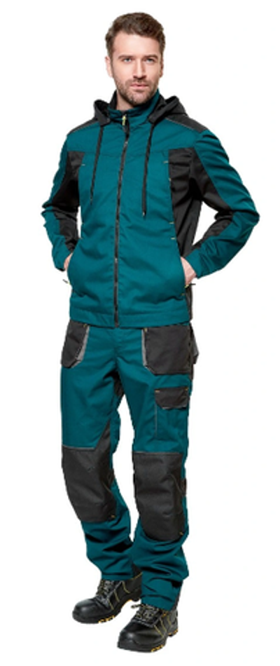 Куртка рабочая мужская летняя "Снейк" цвет темно-бирюзовый/черный