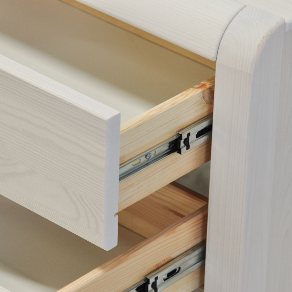 Тумба прикроватная Мадейра 2 ящика из массива сосны, белая, на ножках