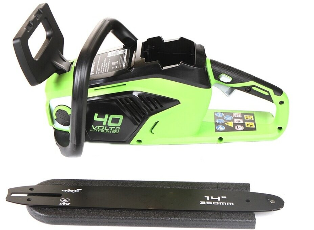 Цепная пила аккумуляторная GreenWorks GD40CS15, 40V, 35 см, бесщеточная, 1,5 КВТ, без АКБ и ЗУ (2005707)