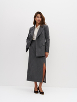 Жакет из смесовой шерсти в полоску, серый