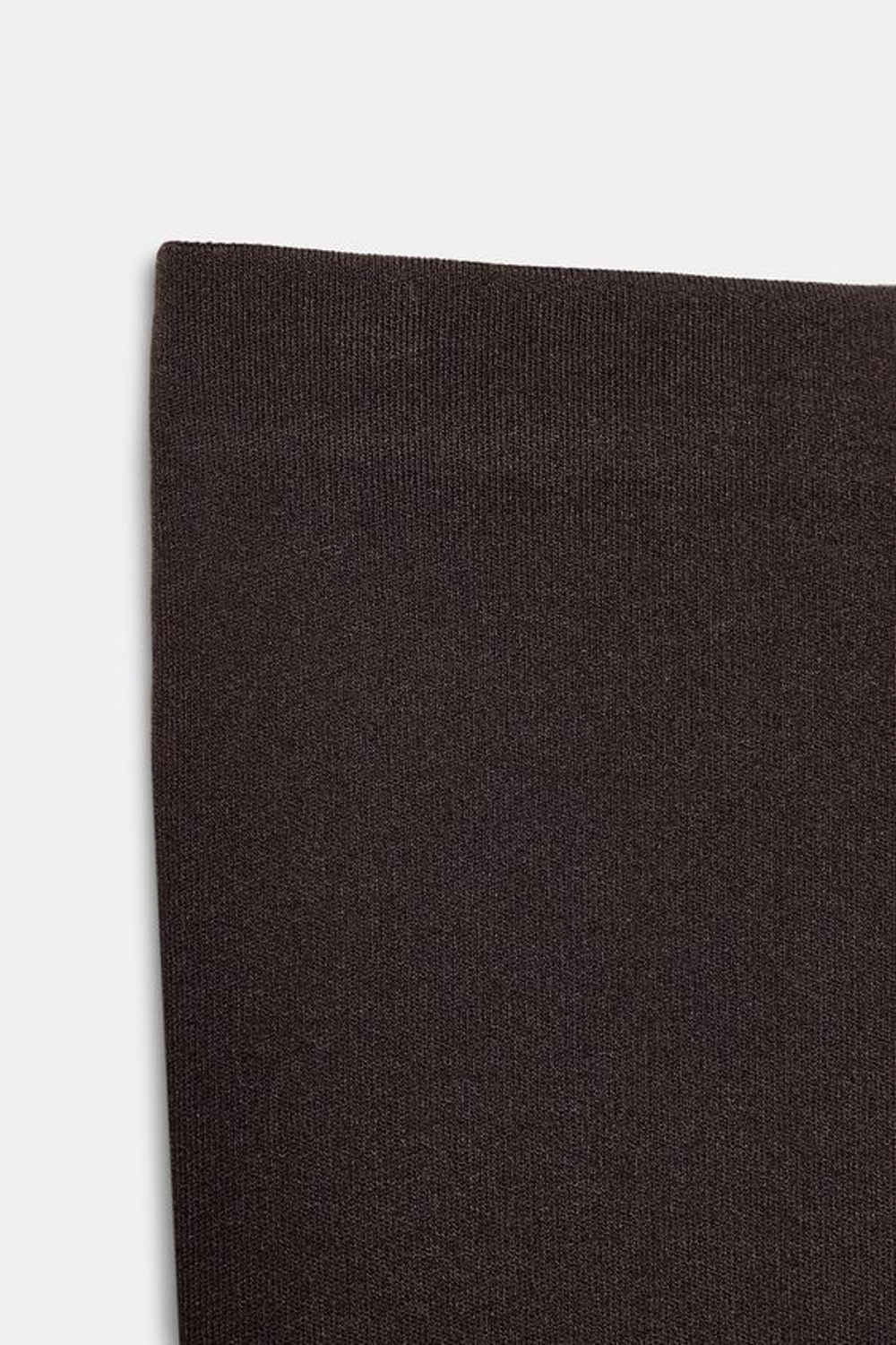 ZARA ТРИКОТАЖНЫЕ БРЮКИ ПРЯМОГО КРОЯ, ШОКОЛАДНЫЙ