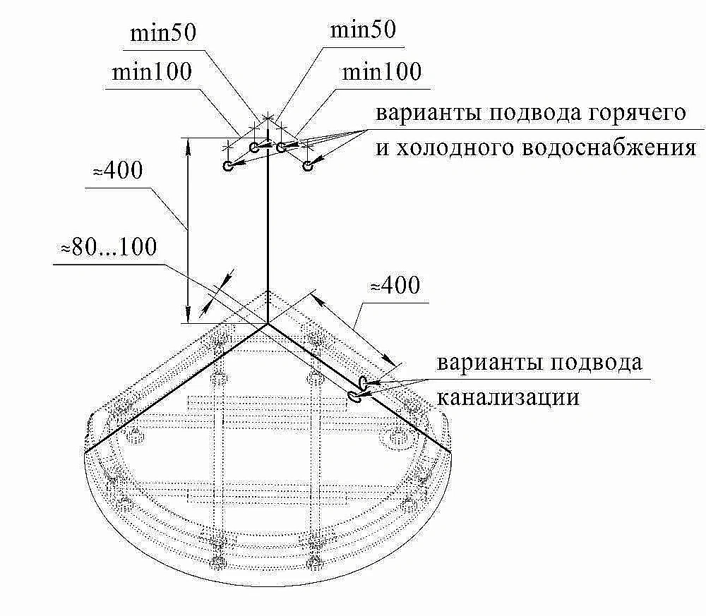 Душевая кабина Радомир Стронг 110х110 без крыши, стекло прозрачное/профиль белый