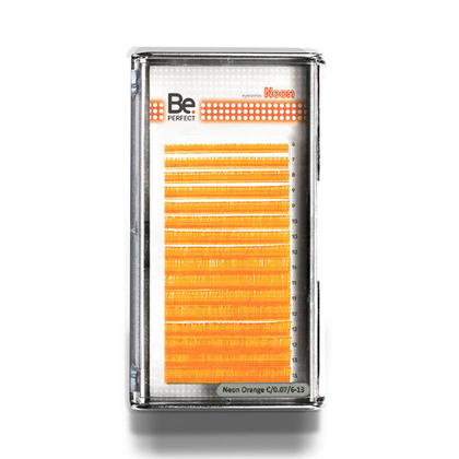 Цветные ресницы BePerfect Neon orange MIX 16 линий
