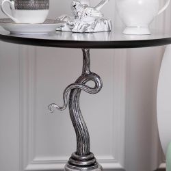 Столик декоративный с серебрянной столешницей Яблоко Евы Сильвер Пиони