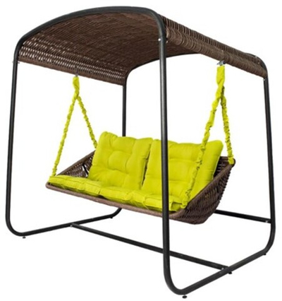 Качели DeckWOOD Sky Bed Lite (коричневый, подушка зеленая)