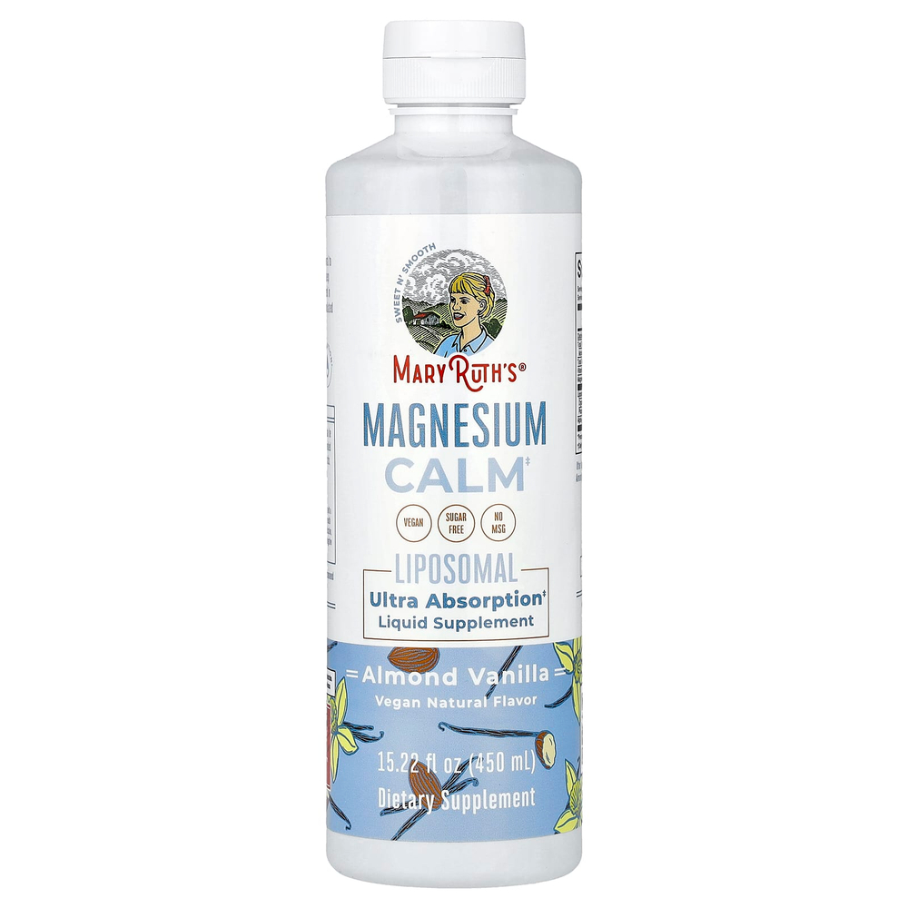 MaryRuth's, Magnesium Calm Liposomal, миндаль и ваниль, 450 мл (15,22 жидк. унц.)