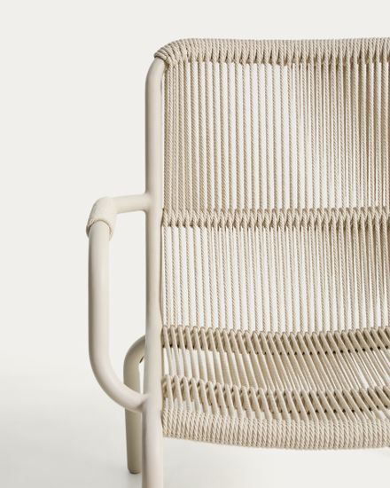 Улчное кресло Salis из алюминия цвета таупе и веревки