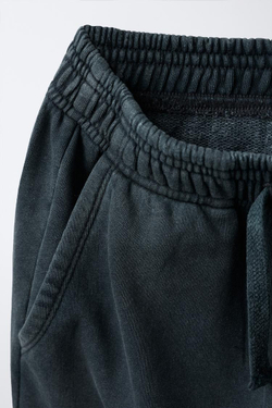 ZARA БРЮКИ WIDE LEG С ЭФФЕКТОМ ПОТЕРТОСТИ, АНТРАЦИТОВО-СЕРЫЙ