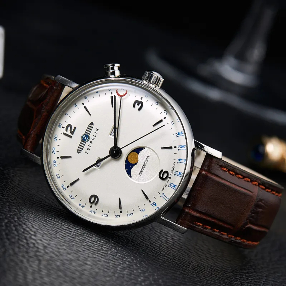 ZEPPELIN Hindenburg Collection Quartz Movement Men"s Watches Watch White Dial
