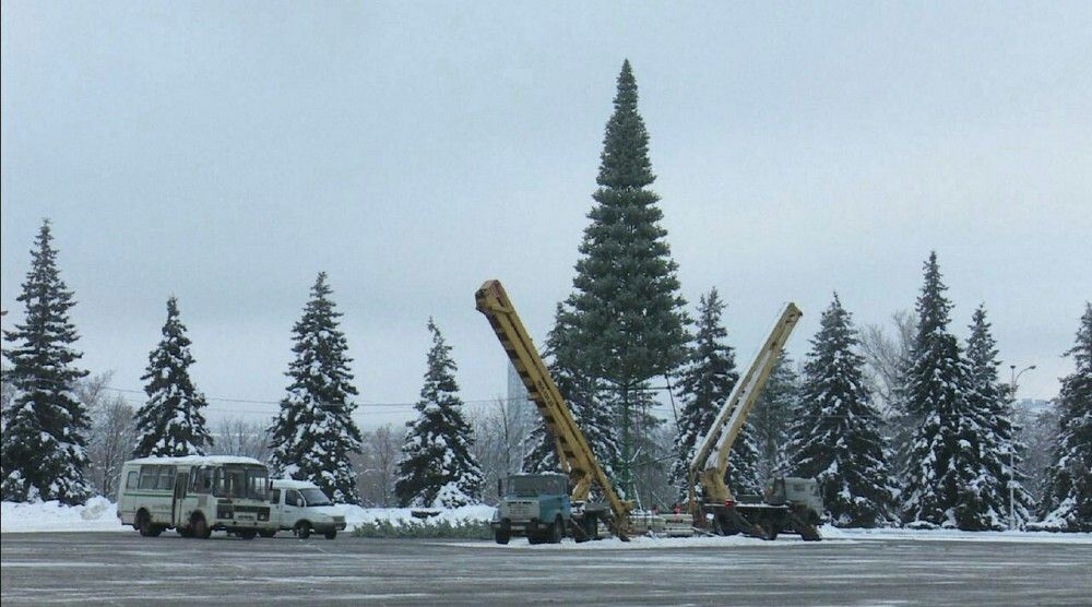 Уличная елка ствольная "Альпийская изумрудная" (пвх бело-зелёная) 20 м