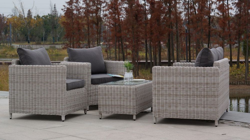 "Кон Панна" столик журнальный из искусственного ротанга, цвет бежевый