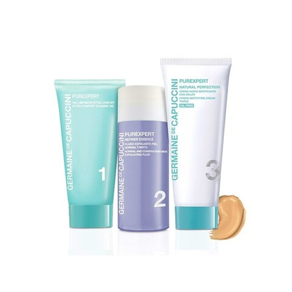 Germaine de Capuccini Набор PurExpert 1-2-3 для нормальной и комбинированной кожи с тоном Гель 30мл, флюид 50мл, крем тон 50 мл