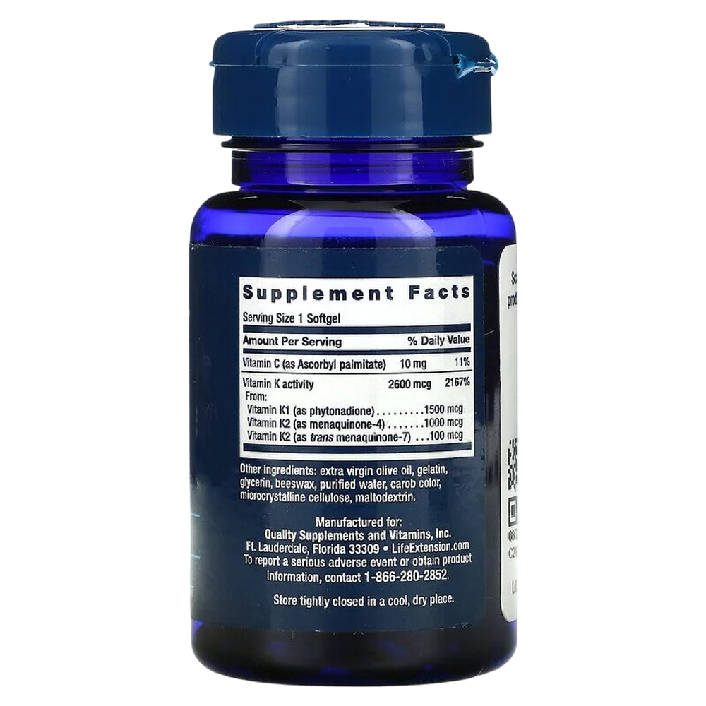 Life Extension Super K 90 softgels , Витамин К2