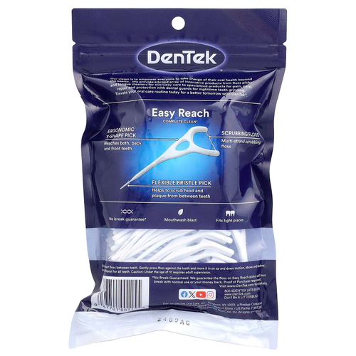DenTek, Complete Clean, легкие зубочистки, жидкость для полоскания рта, 75 зубочисток