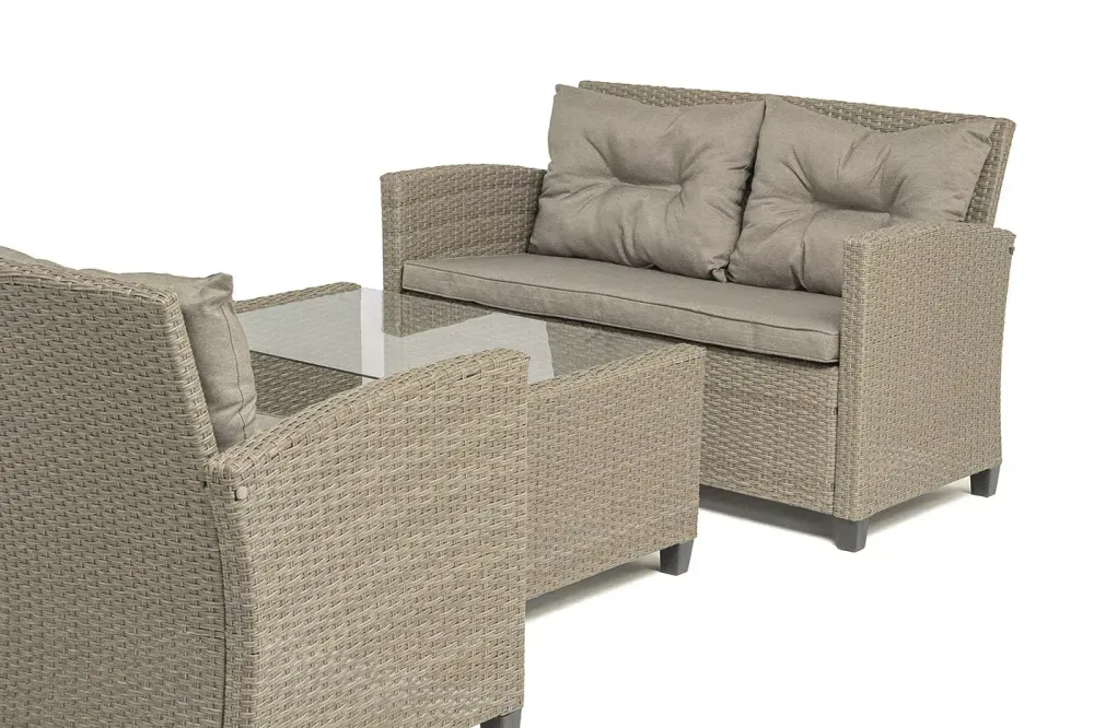 "Филадельфия" лаунж-зона из искусственного ротанга, цвет соломенный