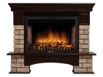 Портал Firelight Forte Wood 30U (угловой) камень коричневый, шпон темный дуб