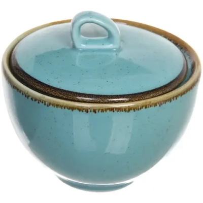 Сахарница керамическая «Tiffany Blue» 10*10*9см