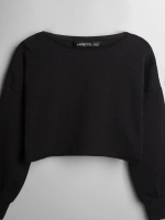 Лонгслив для девочки укороченный, черный