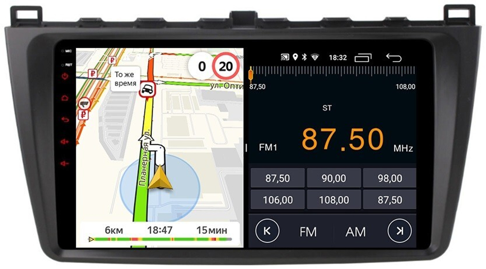 Магнитола для Mazda 6 2007-2012 (GH) - Parafar PF012LUX1FHD на Android 13, 8-ядер, 2Гб+32Гб, CarPlay, 4G SIM-слот