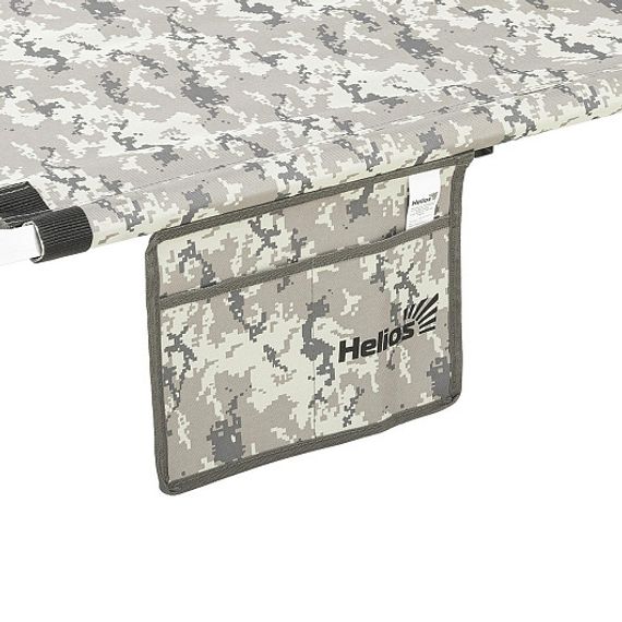 Кровать походная алюм.профиль 25х25мм, КМФ цифра, 300кг (T-HS-BD640-190-DG) Helios (пр-во Тонар)