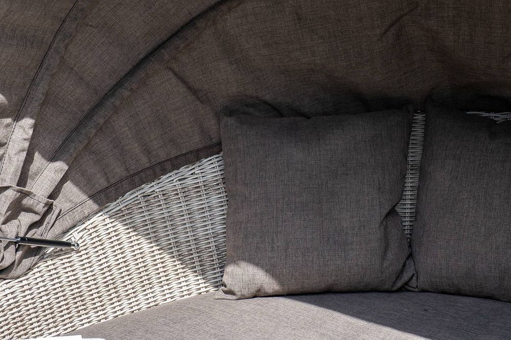 "Стильяно" плетеная кровать круглая, цвет бежевый