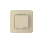 BLANCA С/У IP44 РОЗЕТКА с заземлением со шторками, с крышкой, 16А, 250В, БЕЖЕВЫЙ