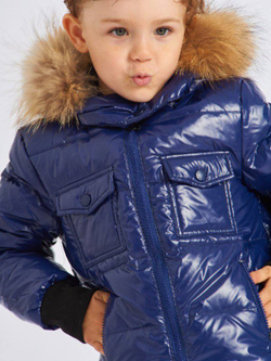 Детский пуховый лакированный зимний костюм Moncler