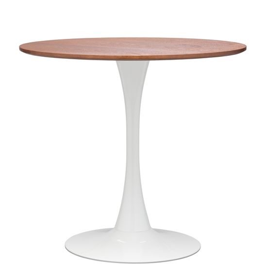 Обеденный стол Tulip Wood с деревянной столешницей орех диаметр 90 см