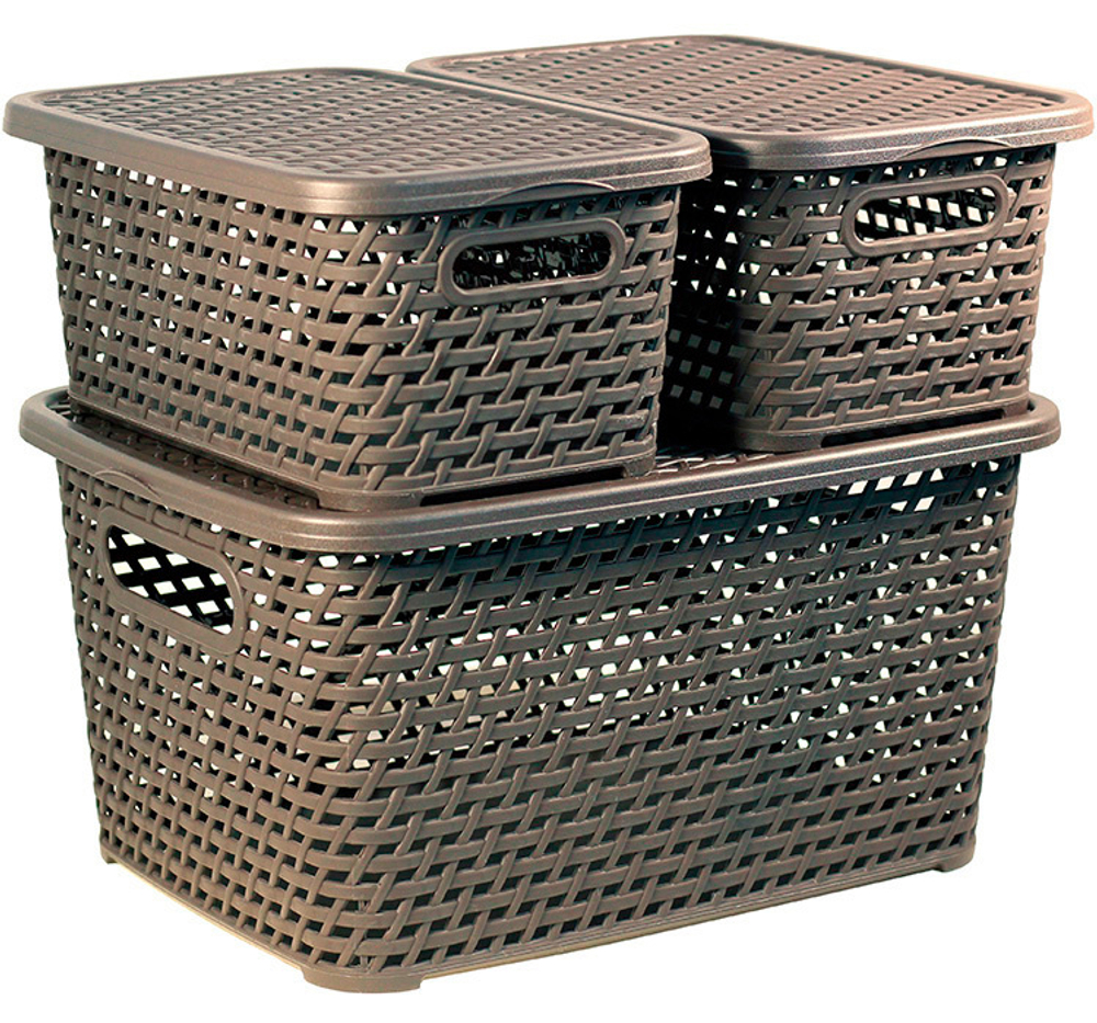 Ящик РОТАНГ с крышкой 13л. 370*280*190мм М2375