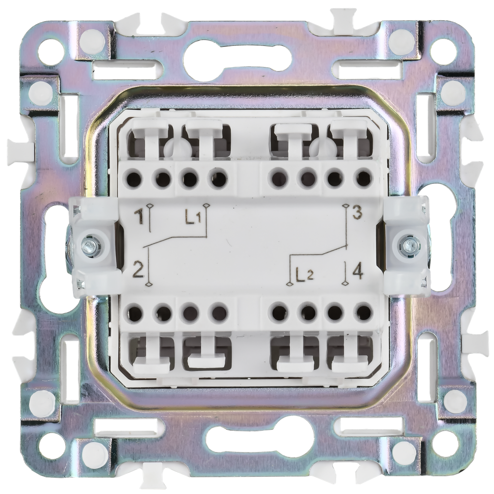 SKANDY Выключатель 2-клавишный проходной 10А SK-V05T титан IEK