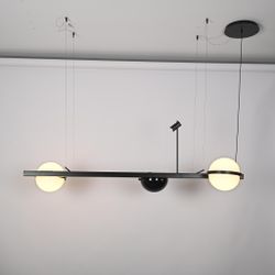 Реечный подвесной светильник PALMA Wall lamp 2 шара + 1 вазон горизонтальная