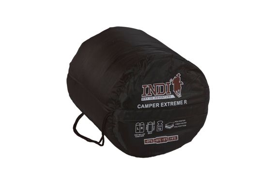 Спальный мешок INDI Camper Extreme L-zip от -27 °C (одеяло с подголовником 195+35X90 см)