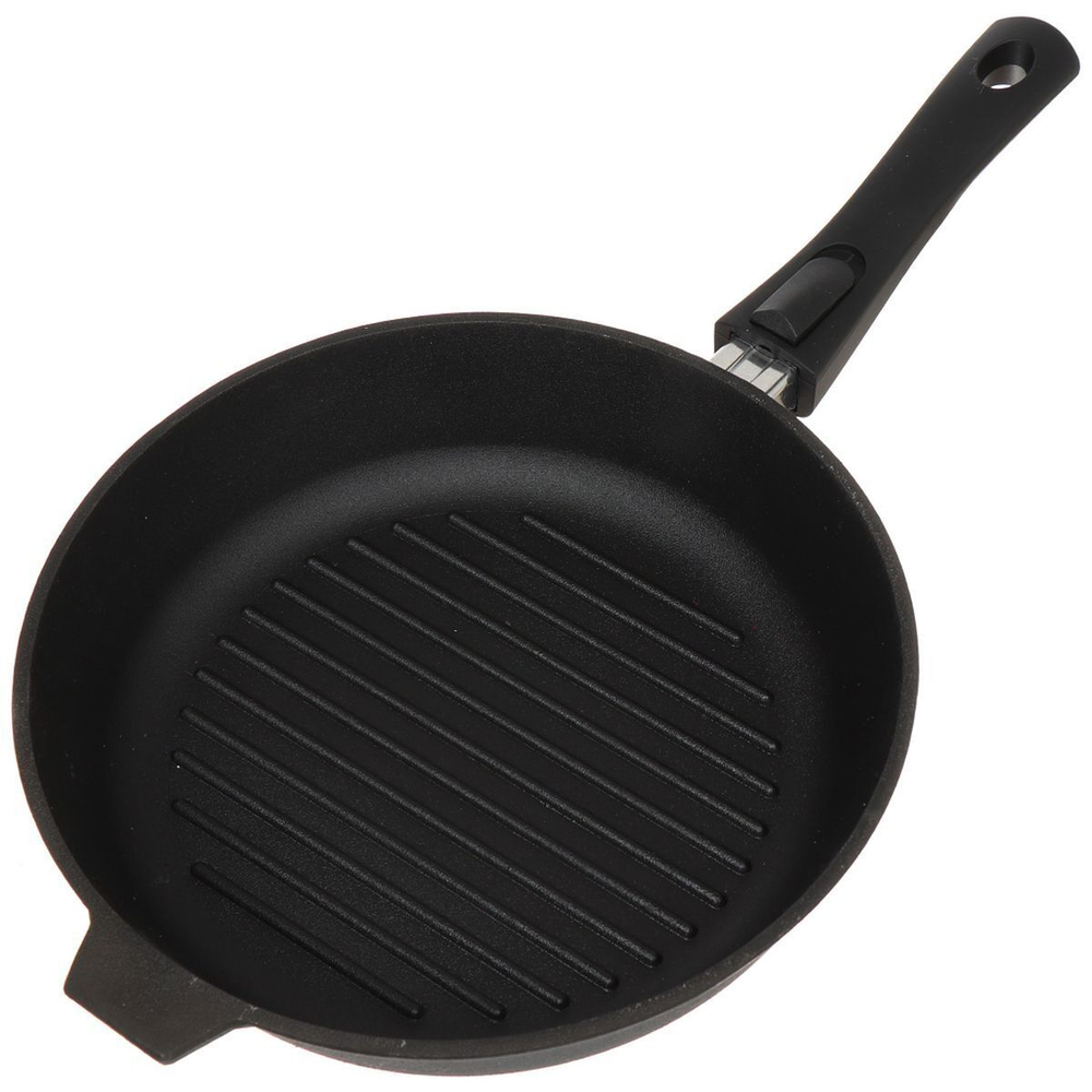 Сковорода-гриль чугун, 28 см, Камская посуда, гс8060, съем руч, индукц