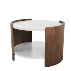 Столик Lagom D 65 см высота 45 см (белый, орех)