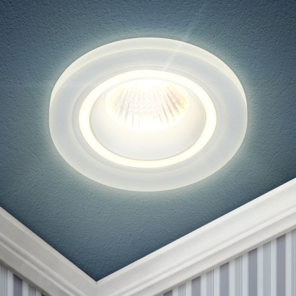 Светильник встраиваемый декоративный ЭРА DK90 WH под лампу MR16 GU5.3 белый