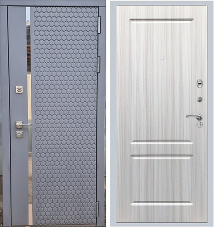 Входная металлическая дверь Рекс 24 Силк Титан / ФЛ-117 Сандал белый 16мм