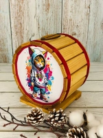 Копилка-бочка "Кот в худи"