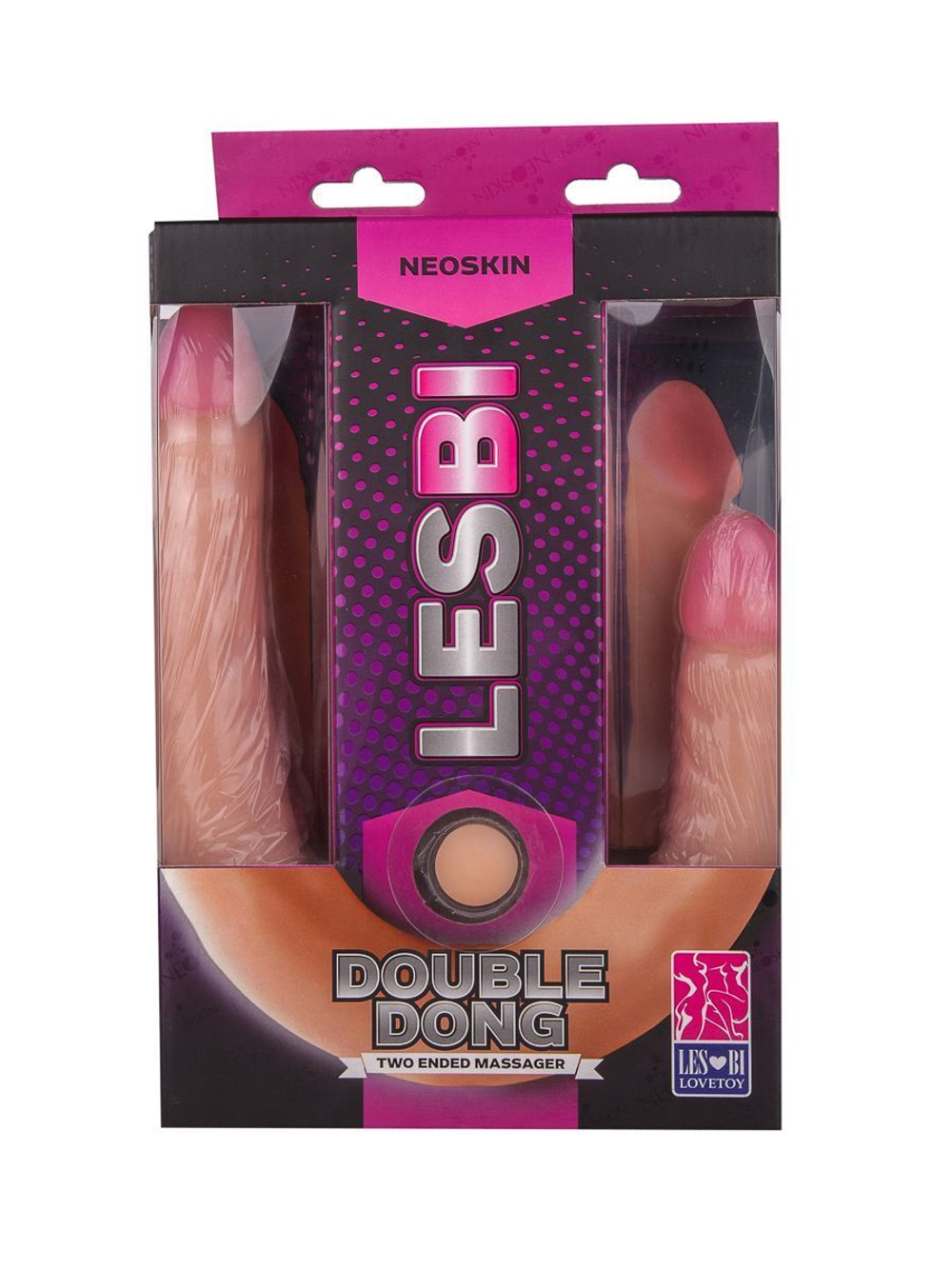 Двусторонний фаллоимитатор из неоскин - 42,5 см. (Цвет: телесный)