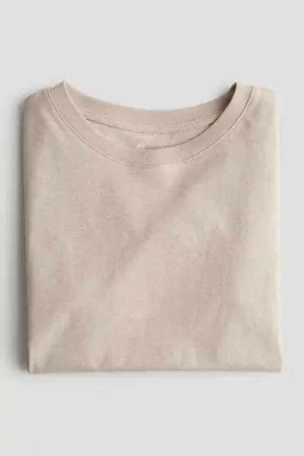H&M Хлопковая футболка, песочный