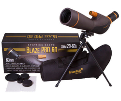 Комплект Levenhuk Blaze PRO 60: штатив, футляр, салфетка, защитные крышки