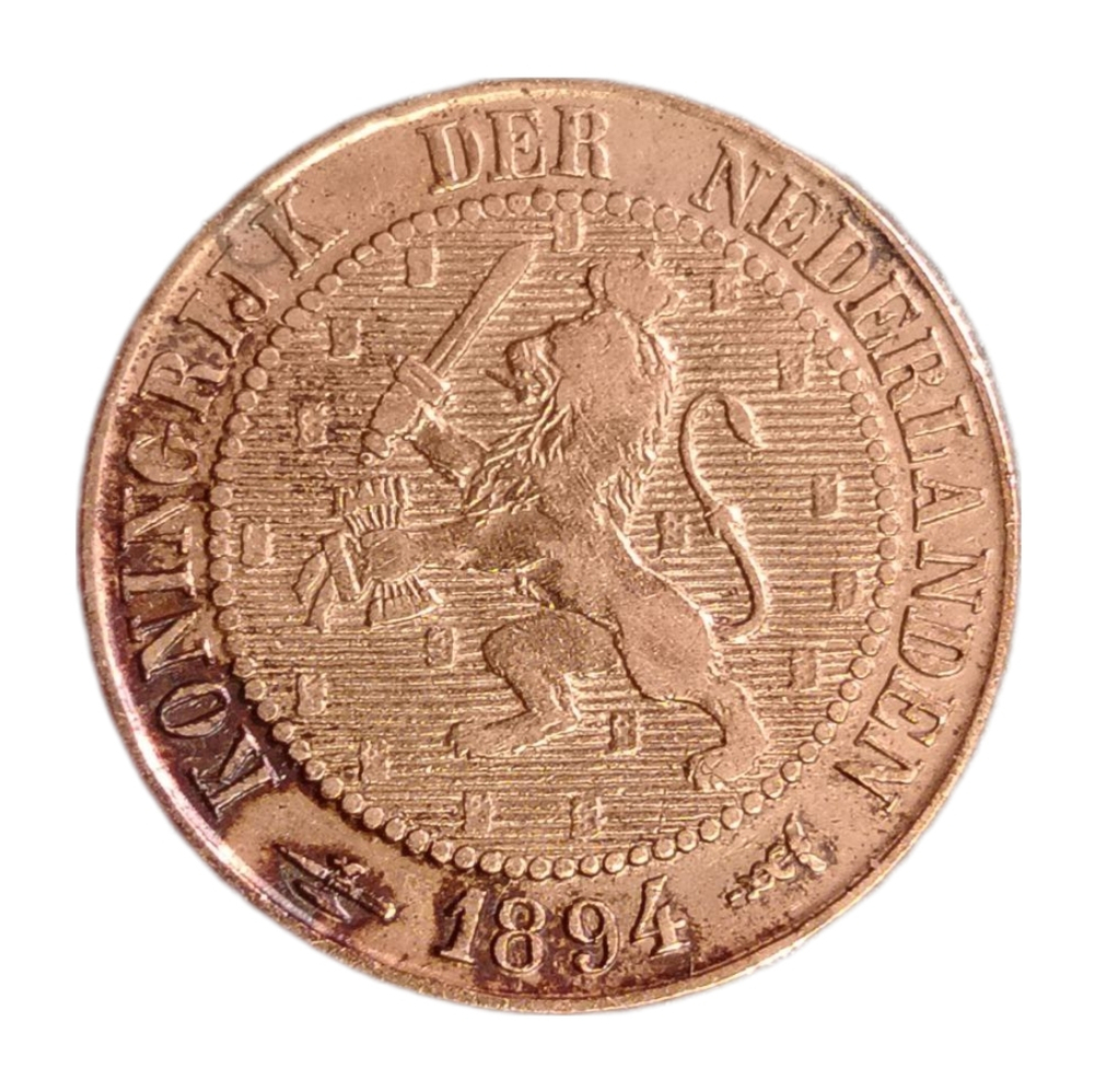 Монета 2 1/2 цента (cent) Нидерланды 1894 год