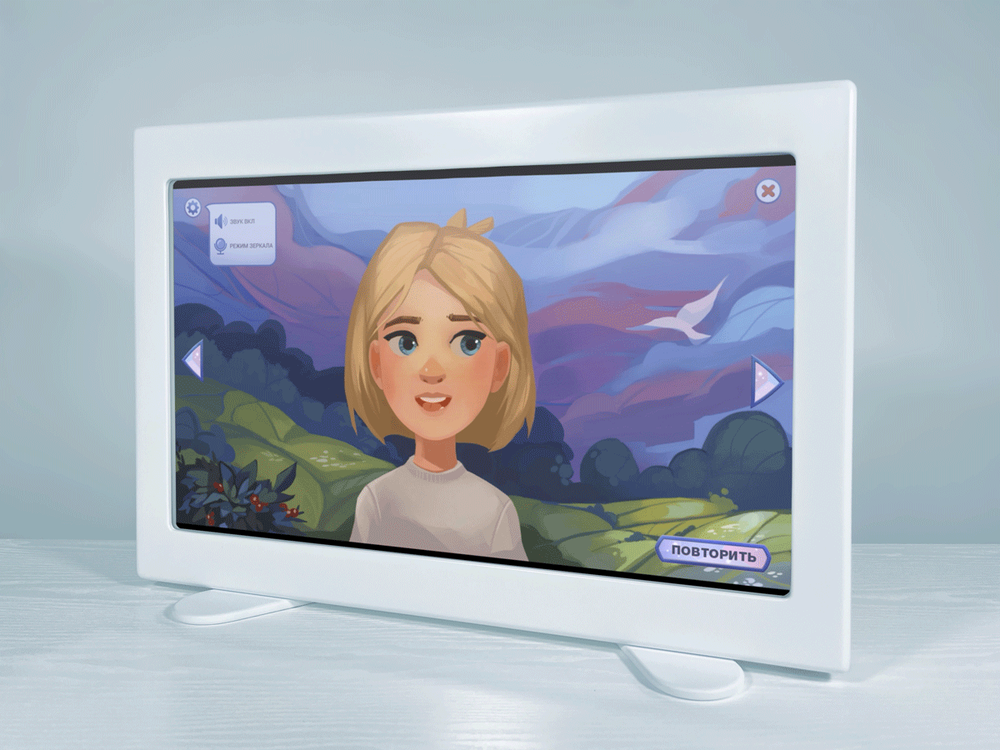 Умное зеркало Логопеда «Зазеркалье» АЛМА со встроенным ПК и сенсорным экраном